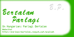 bertalan parlagi business card